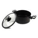 Casseruola 2 maniglie con coperchio Elegance Black Diam 24 - SILEX